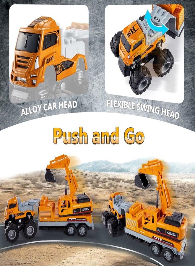 ISTOSY Friction Powered Excavator Construction Truck Toy for Kids Boys Engineering Diggers Die cast Alloy Model Tow Truck Pull Back Vehicle Gift - Image 5